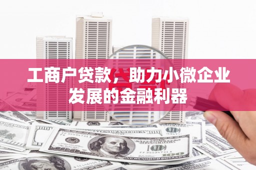 温江工商户贷款，助力小微企业发展的金融利器