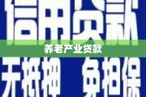 温江养老产业贷款